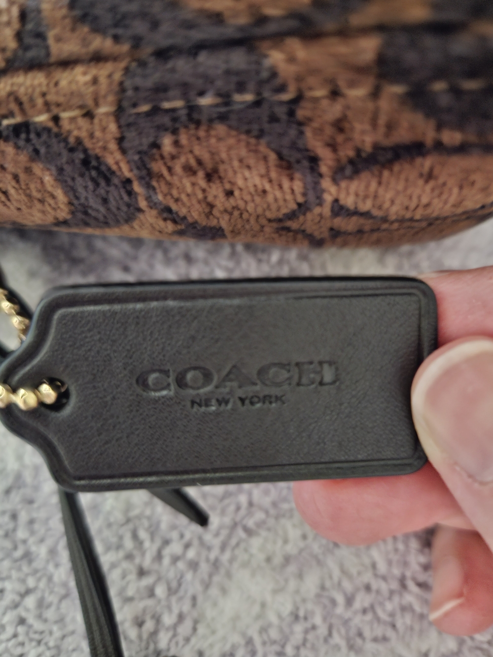 Coach Small Brown and Black Signature Jacquard Shoulder Bag - Picture 8 of 10